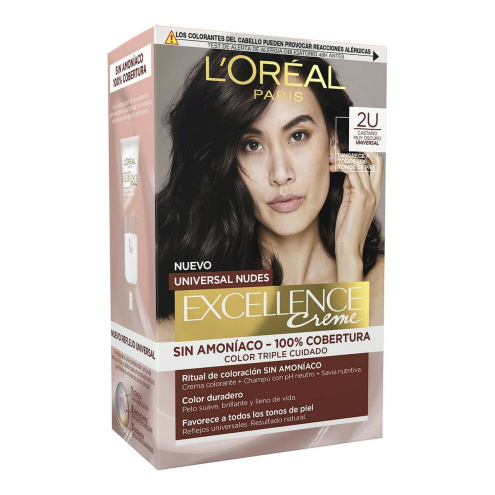 New L’oréal Paris Dye No Ammonia L'oreal Make Up Excellence 2U-Darkest Brunette