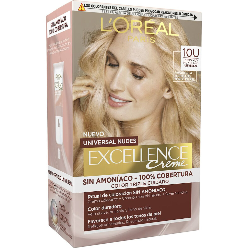 New L’oréal Paris Permanent Dye L'oreal Make Up Excellence Blonde Nº 9.0-Rubio Muy Claro Light