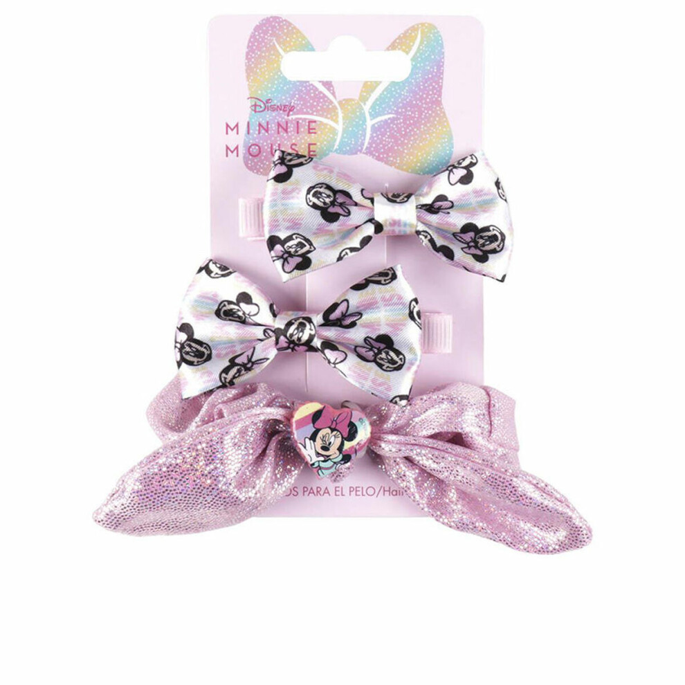 New Disney Girls Hair Clips Minnie Mouse Lasso Set (3 Pieces) Pink