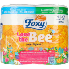 Foxy Love the Bee Toilet Paper 3 Layers 4 Rolls