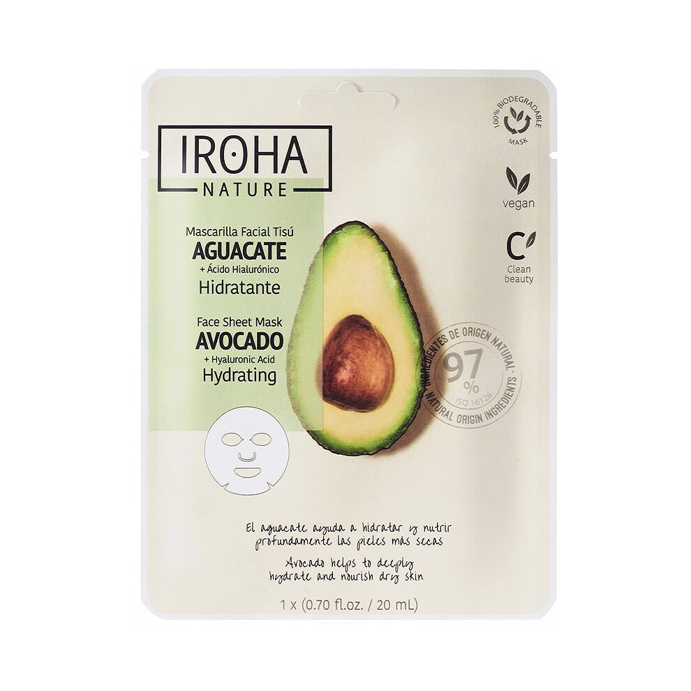 Iroha Mask Avocado + Hyaluronic Acid Nature 1 Unit