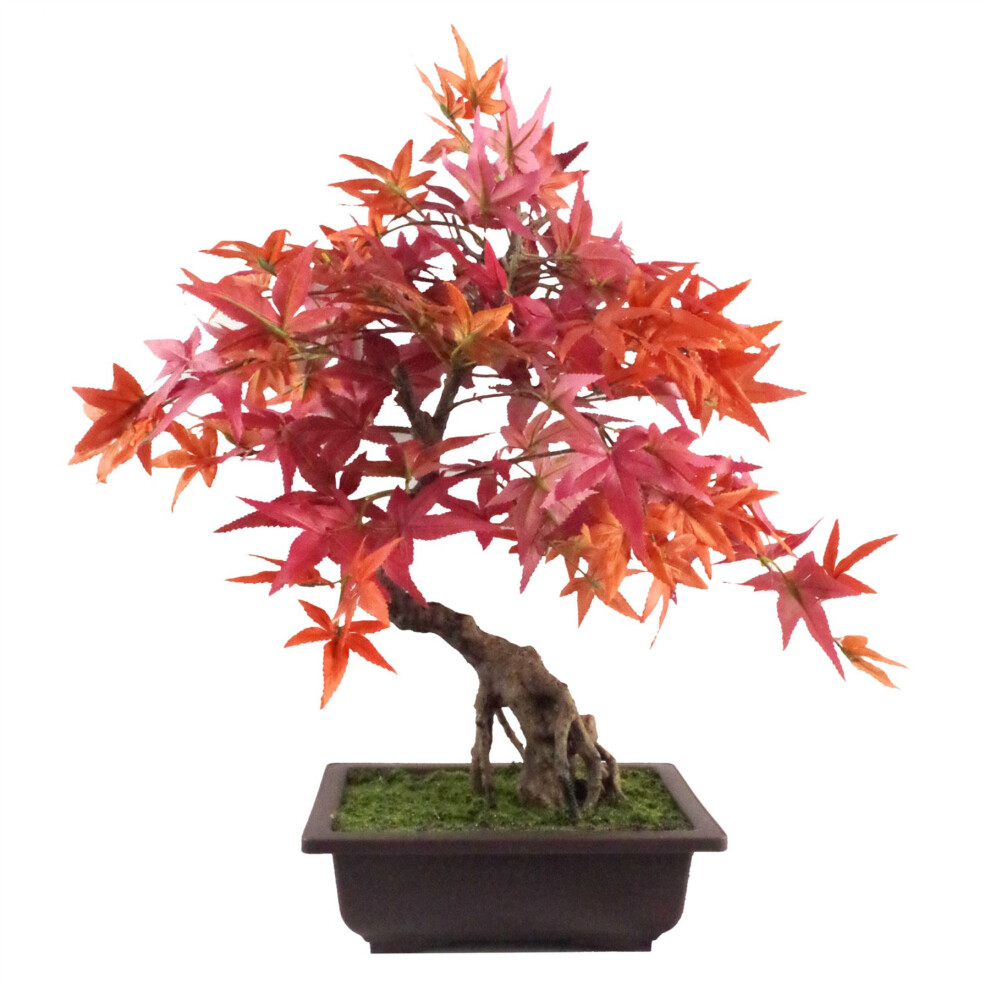 Red Artificial Maple Bonsai Tree 50Cm