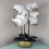 60cm Orchid Artificial White Gold Ceramic Planter 1
