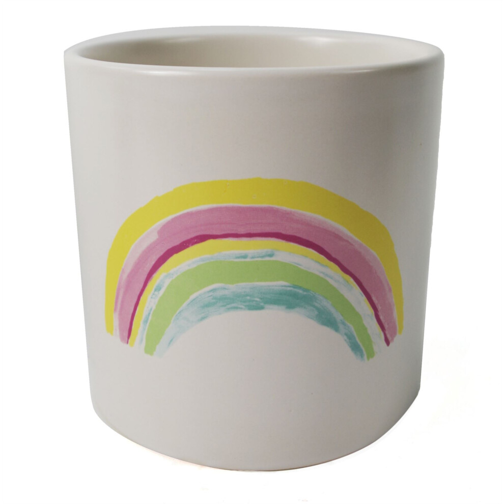 12Cm Ceramic Rainbow Multicolour Ceramic Planter 12Cm