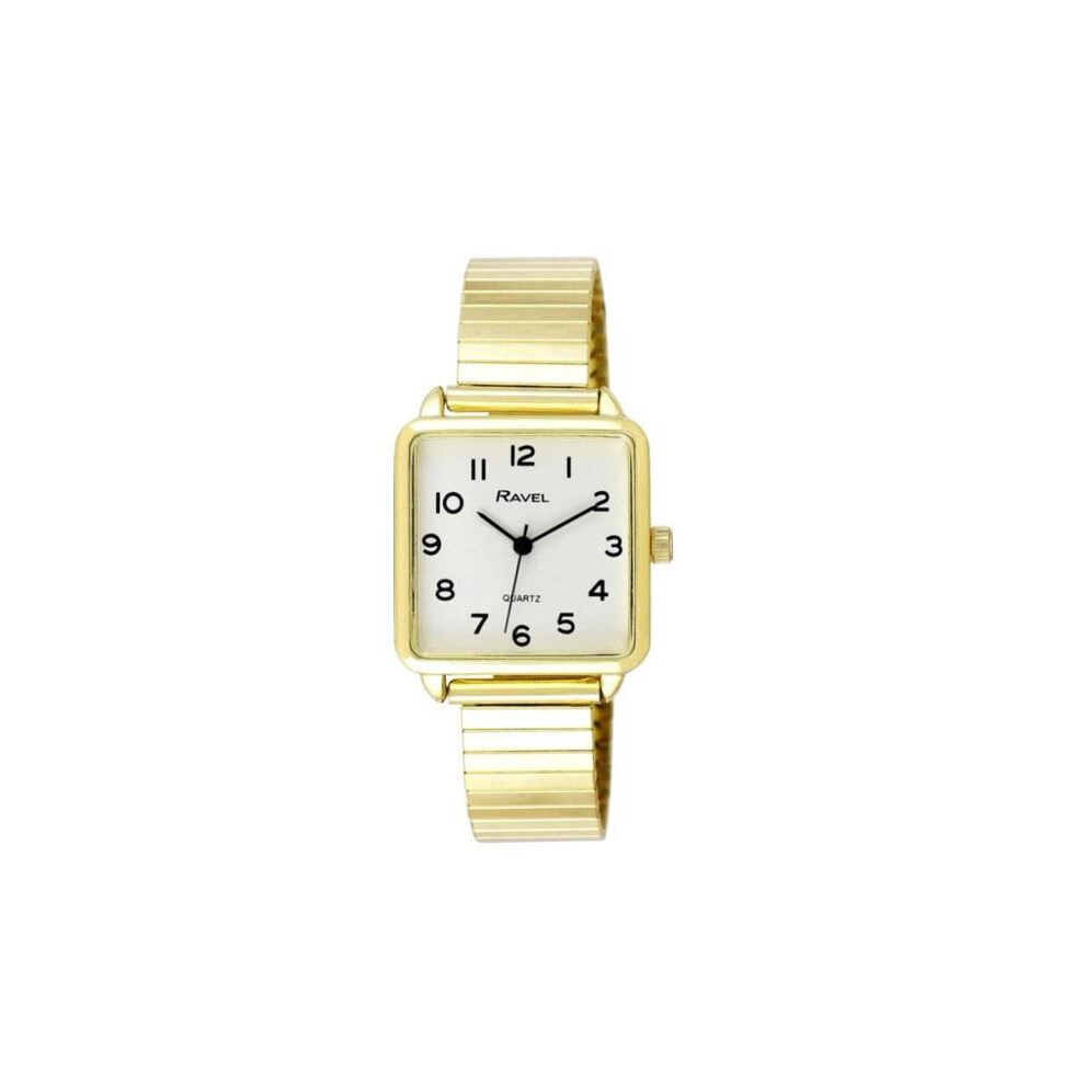 Ravel Women's Classic Rectangular Dial Gold Expander Bracelet Watch R0239.01.2