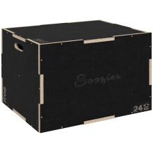 SPORTNOW 41/51/61cm Plyometric Jump Box, Wooden Plyo Box for Home Gym
