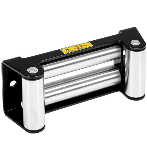 WINCHMAX WINCHMAX Large Roller Fairlead, Black. Heavy Duty Zinc Plated Rollers.