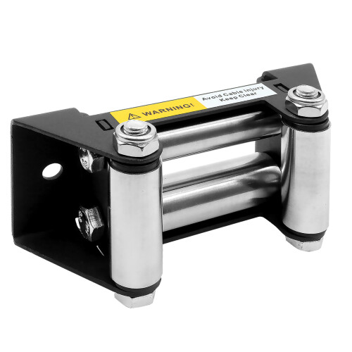 WINCHMAX WINCHMAX Roller Fairlead, Small, Military Grade Matt Black. Stainless Steel Rollers.