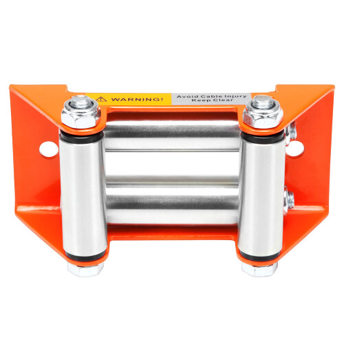 WINCHMAX WINCHMAX Roller Fairlead, Small, Orange. Zinc Plated Rollers. 1