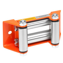 WINCHMAX Roller Fairlead, Small, Orange. Zinc Plated Rollers.