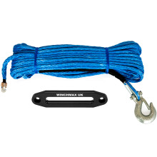 WINCHMAX Synthetic Winch Rope 45m x 11mm includes Clevis Hook and Hawse. - MBL 8,000kg