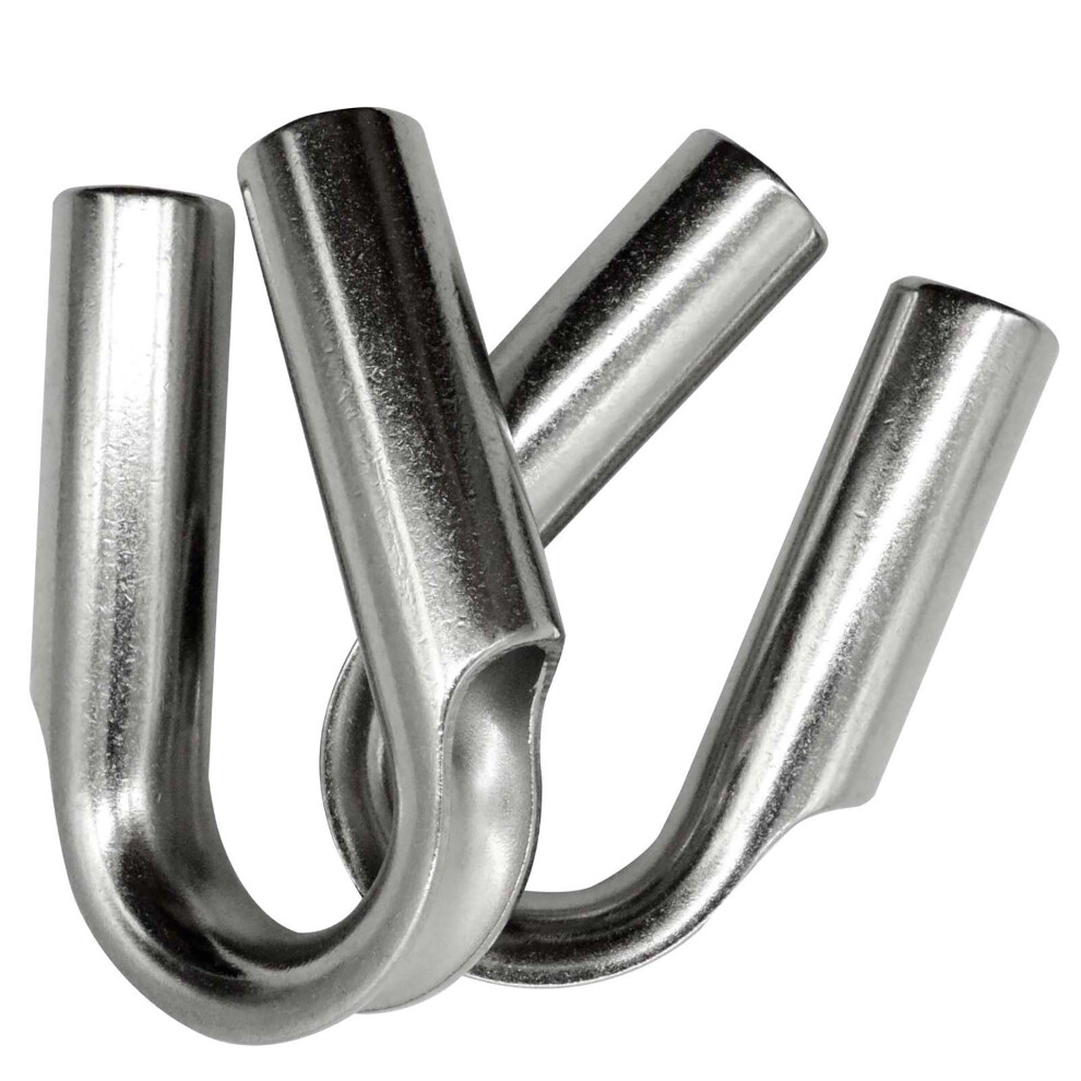 WINCHMAX Tubular Rope Thimble (PAIR) Stainless Steel for 10-12mm Diameter Winch Rope.