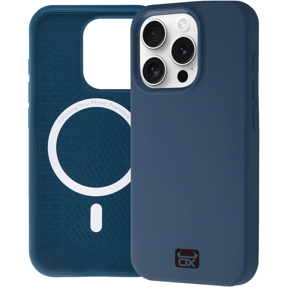 Ox Duratouch Iphone 15 Pro Max Case Shockproof Magnetic Magsafe Matte Cover - Butterfly Blue