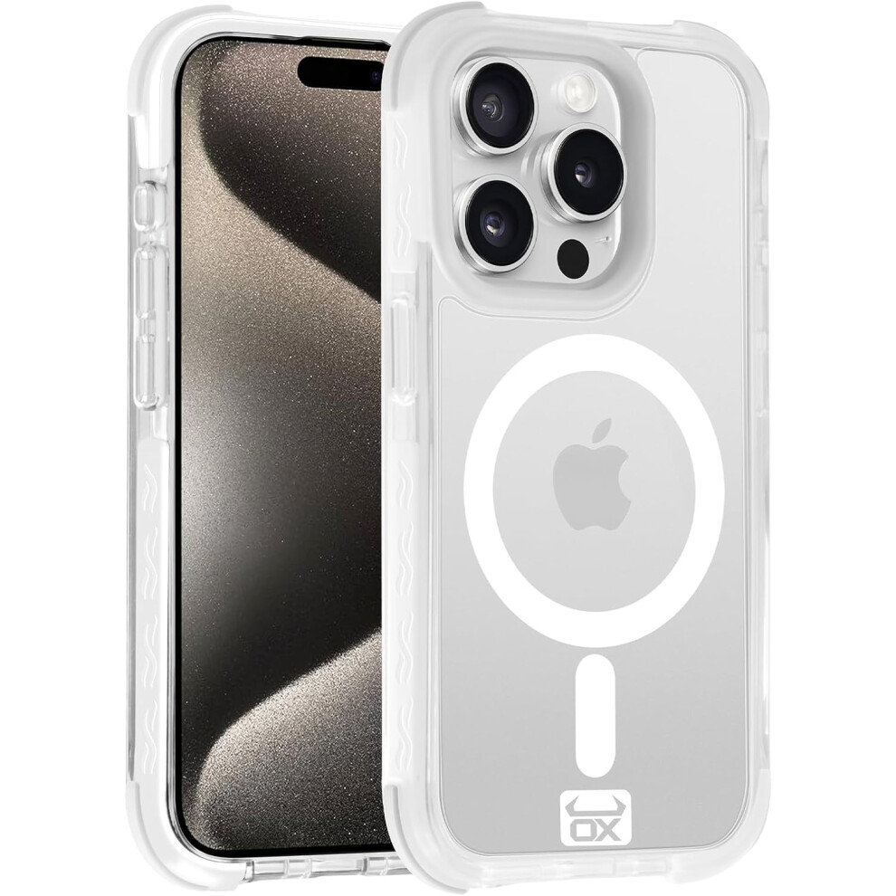 Ox Armour Iphone 15 Pro Max Case Magsafe Magnetic Shockproof Phone Cover - Wolf White