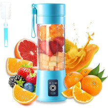 Winter Promotion,usb Rechargeable Portable Juicer, Mini Blender For Shakes, Smoothies And Fruits, 380ml Juice Blender With Six Blades