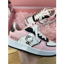(Fense, 35 yards) Cute Hellokitty Pink Sports Shoes Women's Versatile Board Fashion And Leisure Student Thick Soled Breathable Board Shoes Gift