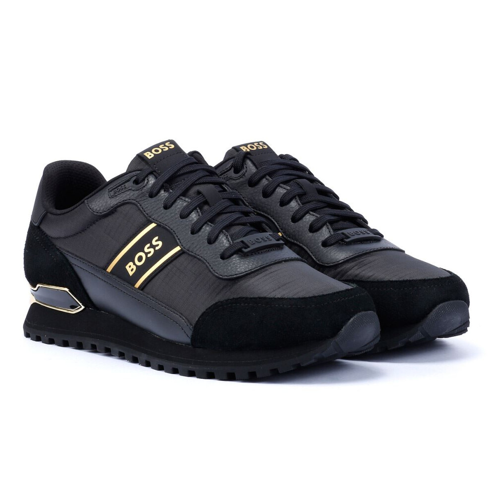 Hugo Boss (Black, 11 (Adults')) Boss Parkour Runn Men's Black/Gold Trainers