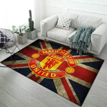 (Manchester United) Vintage Square Carpets Soft Non Slip High Water Absorption Rug For Study Room