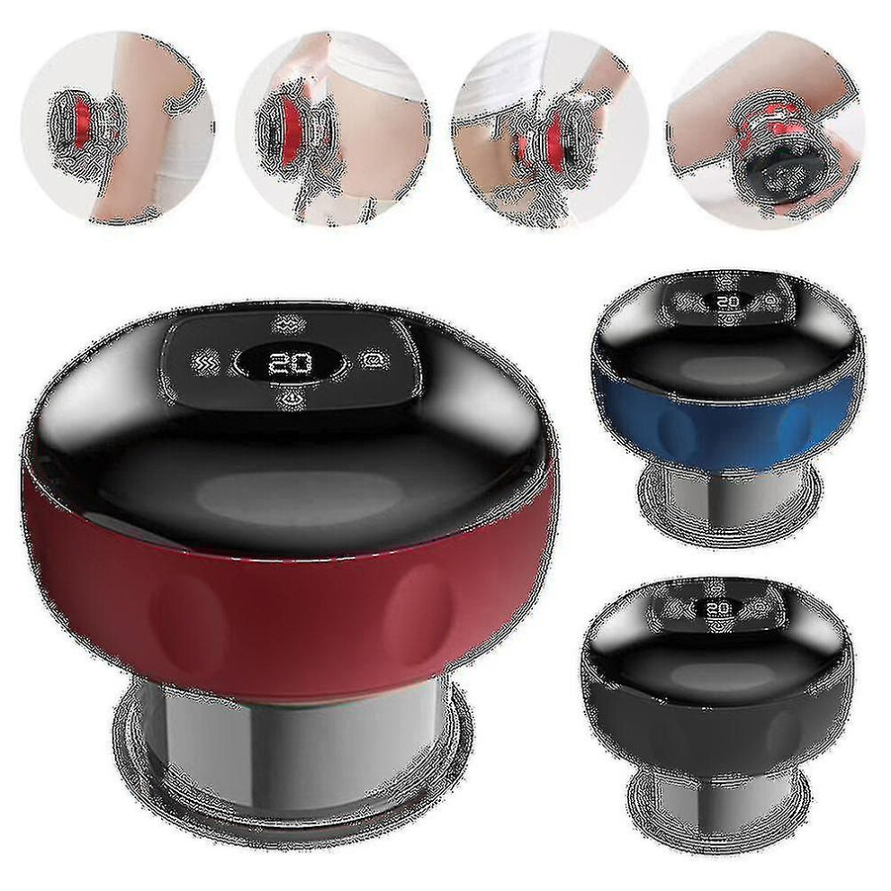 Red (Red) Electric Cupping Therapy Massager Vacuum Suction Cups Therapy Adjustable Cupping Therapy Massage Tool