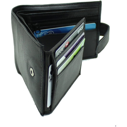 Mens  Notecase Leather Wallet With Zip Coin Pocket 1