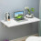 Folding Table Wall-mounted Drop-leaf Desk, Wooden Folding, Wall-mounted Folding Kitchen Table, Wall-mounted Folding Workbench (white- 1