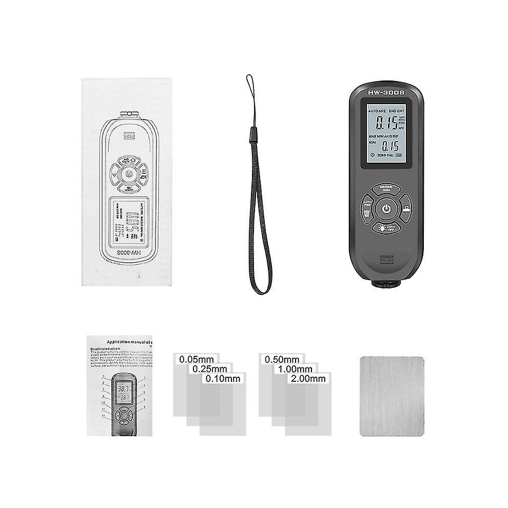 (Black Portrait Screen) Paint Thickness Gauge Digital Coating Thickness Gauge Meter Car Painting Depth 8994440032788