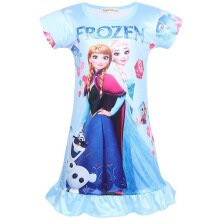 (Light Blue, 3-4 Years) Kids Frozen Elsa Anna Nightdress Girls Summer Pyjamas Nightie Dress Sleepwear