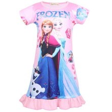 (Pink, 7-8 Years) Kids Frozen Elsa Anna Nightdress Girls Summer Pyjamas Nightie Dress Sleepwear
