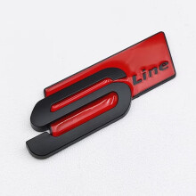 (Red Black) 3D Metal S LINE Logo Styling Emblem Car Decal Badge For Audi Sline A1 A3 A4 A5 A7 Q2 Q5 Q7 TT SQ5 SQ7 B6 B7 Sticker Accessories