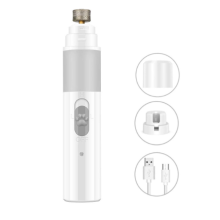 Dog Nail Grinder Upgraded with Safety Guard,Powerful and Ultra Quiet Electric Pet Nail Trimmer - White