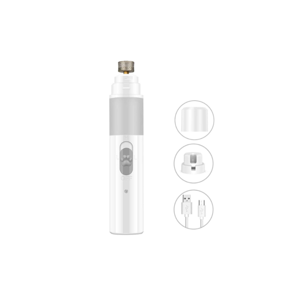 Limbo Dog Nail Grinder Upgraded With Safety Guard,Powerful And Ultra Quiet Electric Pet Nail Trimmer - White