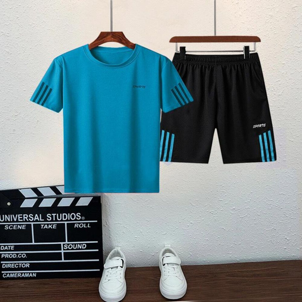 (blue, 4-5 Years) Hibobi Boys&apos; Sports Suit Summer Quick-drying Clothes Boys And Children Summer Soccer Basketball Uniforms