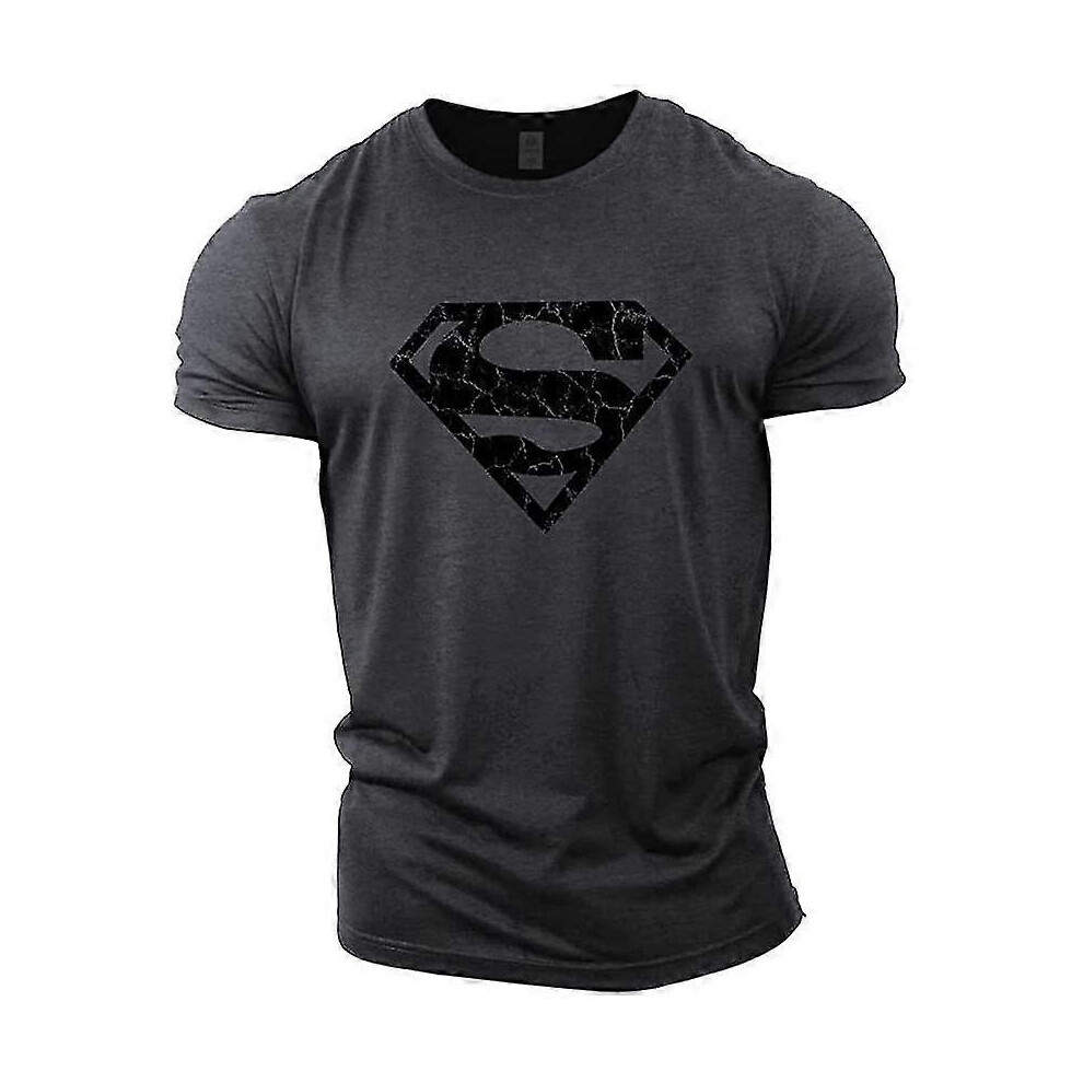 Kikidex (Gray, L) Superman Vascular Gym Training Top Blue
