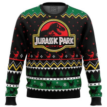 (Adult-L, EL zipper-086) Ethics of Cloning Jurassic Park Ugly Christmas Clothing Gift Santa Claus Pullover Men 3D Autumn And Winter Sweatshirt