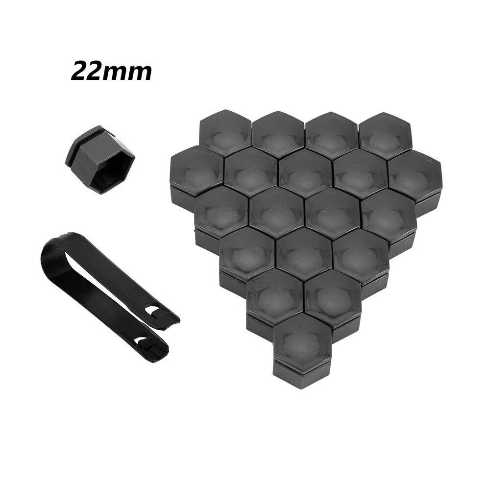 (22Mm ) 20Pcs Car Wheel Nut Caps Auto Hub Screw Cover 17Mm 19Mm 21Mm Bolt Rims Exterior Decoration Special Socket Protection Dust Proof Gray 6916225587339