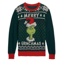 (Adult-XL, EL zipper-007) Dr. Seuss - The Grinch - Merry Grinchmas - Adult Unisex Funny Ugly Christmas Sweater for Men and Women - Holiday Gift Ideas