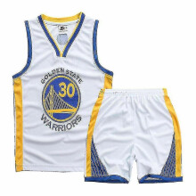 (White Golden State Warriors 30, S 7 to 8 Years) Kids Boys Basketball Kit Suit Training Sport Vest Shirt Shorts Set Tracksuit