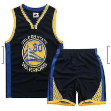 (Black Golden State Warriors 30, S 7 to 8 Years) Kids Boys Basketball Kit Suit Training Sport Vest Shirt Shorts Set Tracksuit