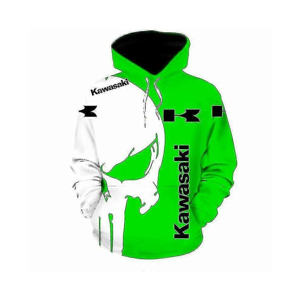 (143, XXXL) 2022 Spring And Autumn New Kawasaki 3d Printer Digital Printing Zipper Hoodie Motorcycle Running Hoodie Men Ladies New