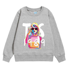 (grey, 8-9 years old) 5-10years Kids Boys Girls Taylor Swift 1989 Sweatshirt Print Long Sleeve Crewneck Casual Loose Pullover Tops Fans Gifts