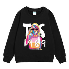 (black, 5-6 years old) 5-10years Kids Boys Girls Taylor Swift 1989 Sweatshirt Print Long Sleeve Crewneck Casual Loose Pullover Tops Fans Gifts