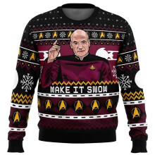(01, XL) Captain Picard Star Trek Ugly Christmas Sweater Men Women Pullover Round Neck Long Sleeve Top Christmas 2025 New Sweatshirt