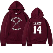 (2, XXXL(82-90)kg) Teen Wolf Hoodie Beacon Hills Stilinski 24 Lahey McCall Pullover Tv Show Hooded Sweatshirt Hooded Hip Hop Hoodies Streetwear Top