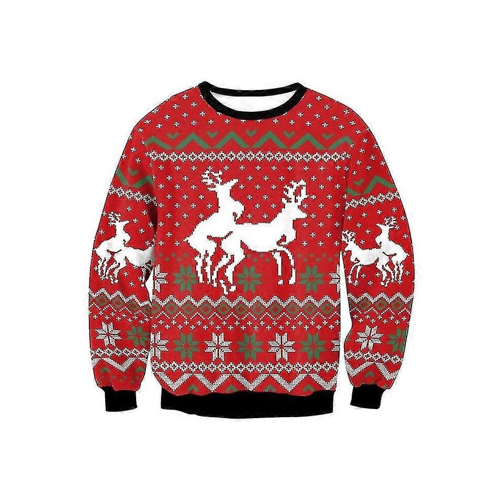 (SWYS084, L) Men Women Funny Ugly Christmas Sweaters Jumpers Tops 3d Novelty Printed Autumn Winter Festive Clothing Pullover Xmas Sweatshirt-image-OPC-PFX5XPY-NEW