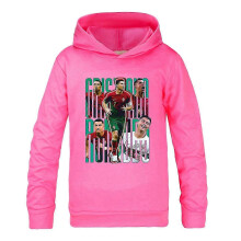 (Rose Pink, 15-16years) Cristiano Ronaldo HoodieWorld Cup No.7 Christmas Gifts Football Star Hoodie Girls Boys Hooded Sweatshirt Pullover Tops Kids Teens