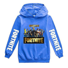 (Blue, 11-12years) Kids Cartoon Games Hoodie Casual Long Sleeve Hooded Fortnite Graphic Sweatshirts For 2-16y Boys Girls XDD-H1429