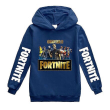 (Navy Blue, 7-8years) Kids Cartoon Games Hoodie Casual Long Sleeve Hooded Fortnite Graphic Sweatshirts For 2-16y Boys Girls XDD-H1429