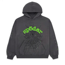 (GRAY, M) Sp5der Wait Web Hoodie Slatesweater Hooded Shirt -NMAOV
