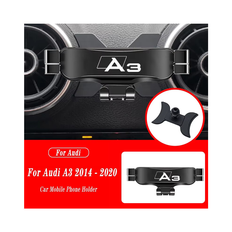 (A3 14-20) Car Mobile Phone Holder For Audi A3 S3 8V 2014-2020 Air Vent Mounts Stand Gps Gravity Navigation Bracket Car Accessories Black 6909989755304