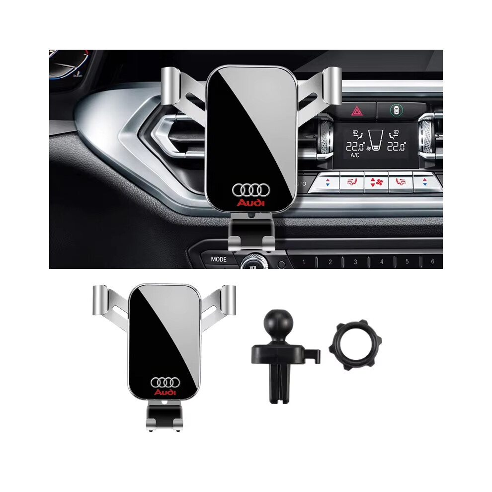 (A - ) Abs Car Phone Holder 360 Rotation Gravity Auto Grip Bracket For Audi Sline A3 A1 A4 B8 B7 A6 C7 A5 A7 A8 B9 B6 C6 Q2 Q3 Q5 Q7 Q8 Silver 6918981916767
